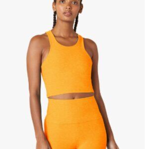 Beyond Yoga Spacedye Focus Cropped Workout Tank - Mango Pop Heather, Size L